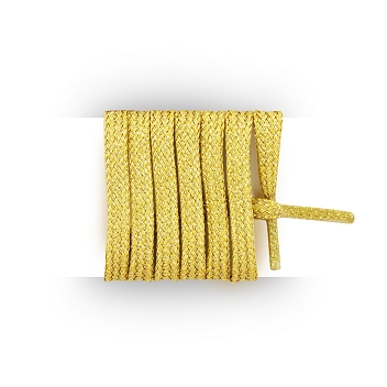 Cordones planos dorados para zapatillas de deporte, cordones lurex longitud 90 cm color hoja de oro