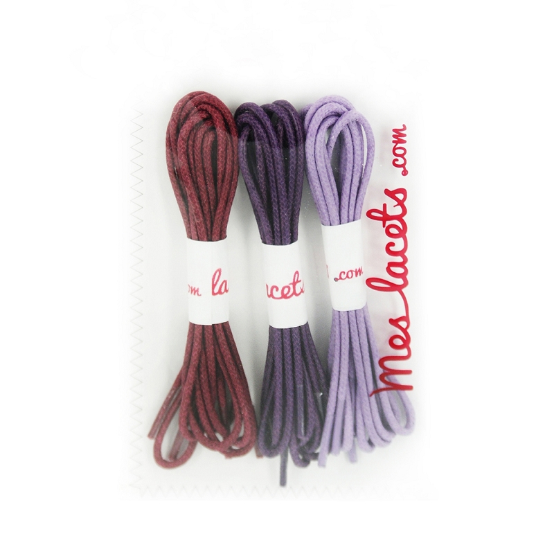 Compra Cordones redondos y finos algodón rojo borgoña / violeta lirio