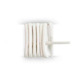 Cordones calzado de ciudad redondos algodón encerados longitud 75 cm color blanco