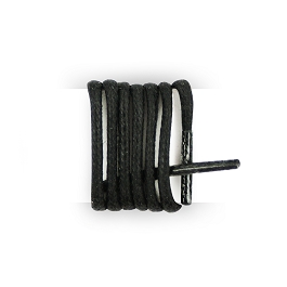 Cordones calzado de ciudad redondos algodón encerados longitud 60 cm color negro
