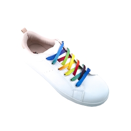 Cordones zapatillas de deporte, cordón plano algodón, longitud cordones 90 cm, cordones arcoíris