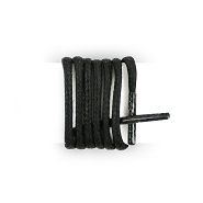 Cordones calzado de ciudad redondos algodón encerados longitud 90 cm color negro