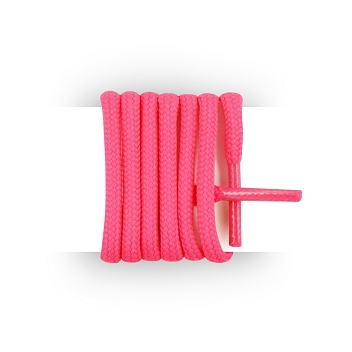 Cordones redondos y gruesos algodón 90 cm rosa fluorescente