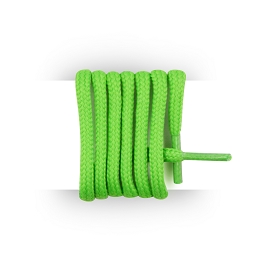 Cordones redondos y gruesos algodón 125 cm verde fluorescente