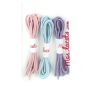 Cofrecito marshmallow cordones redondos finos 120 cm