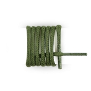 Cordones redondos finos de algodón encerados longitud 90 cm color verde militar